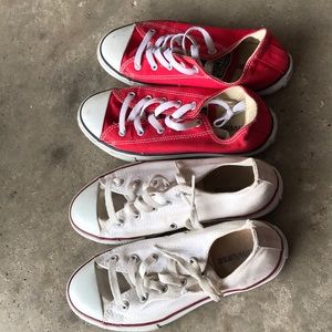 White and red converse